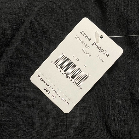 Free People Boho Black One Shoulder Top Medium - Picture 7 of 9